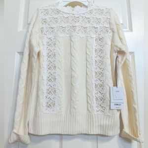LINI Ivory Lace Wool Sweater XS 🤍